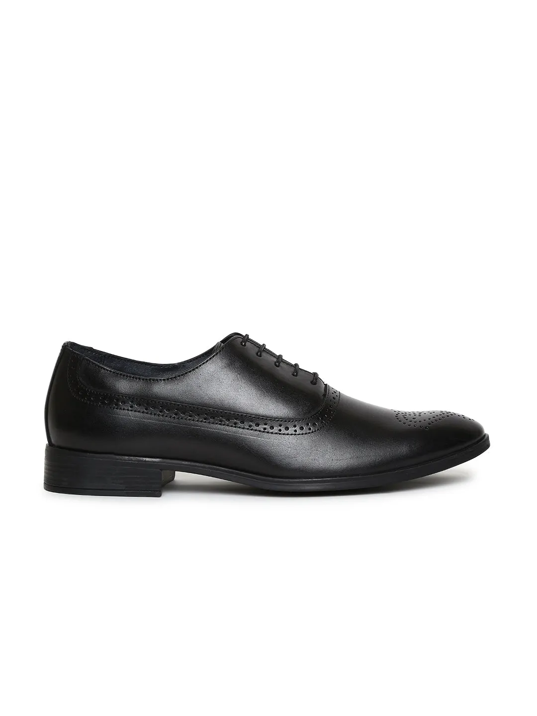 Teakwood Genuine Leather Black Shoes