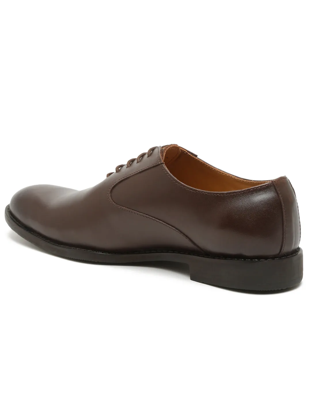 Teakwood Genuine Leather Brown Oxford Shoes