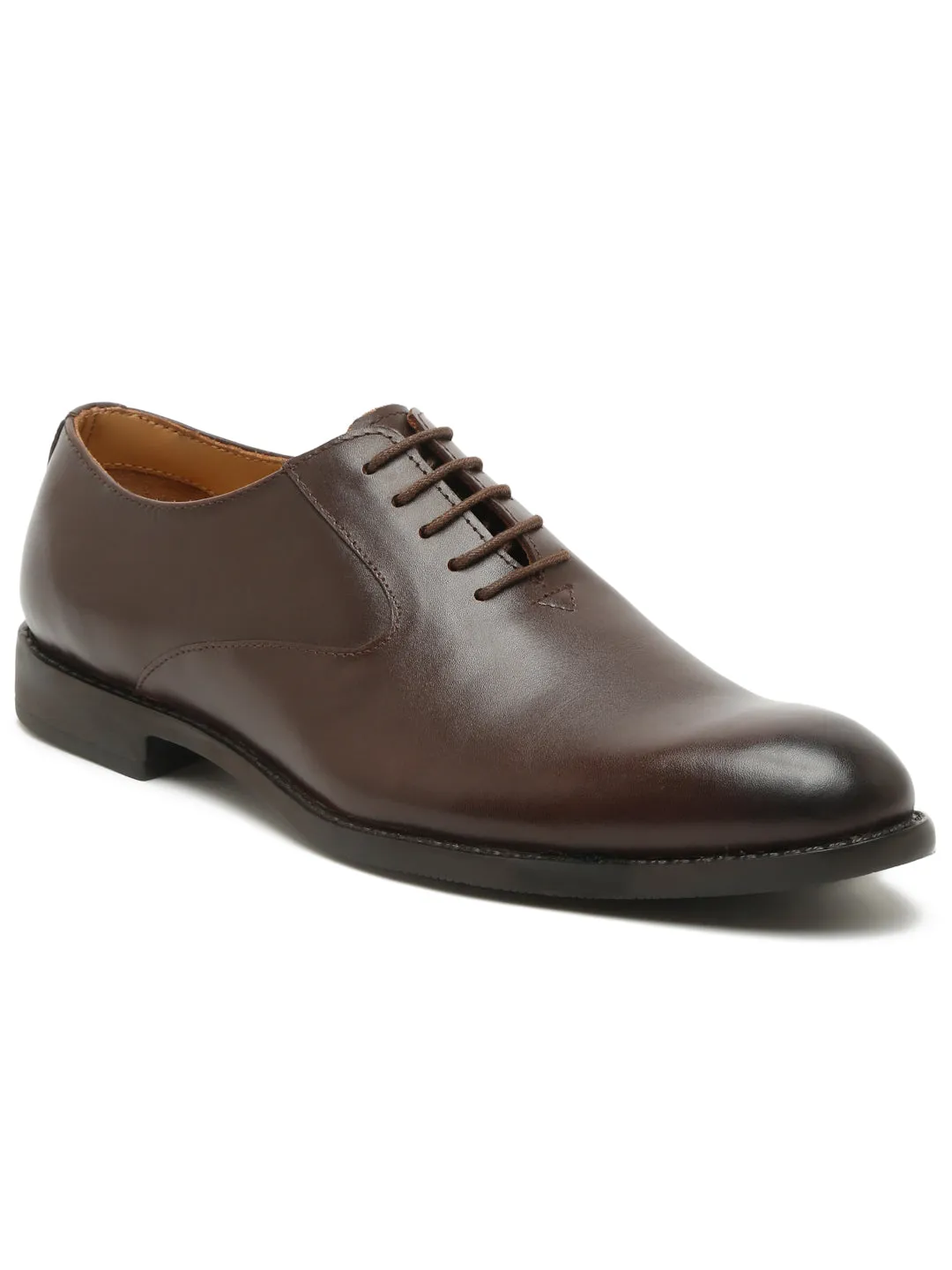 Teakwood Genuine Leather Brown Oxford Shoes