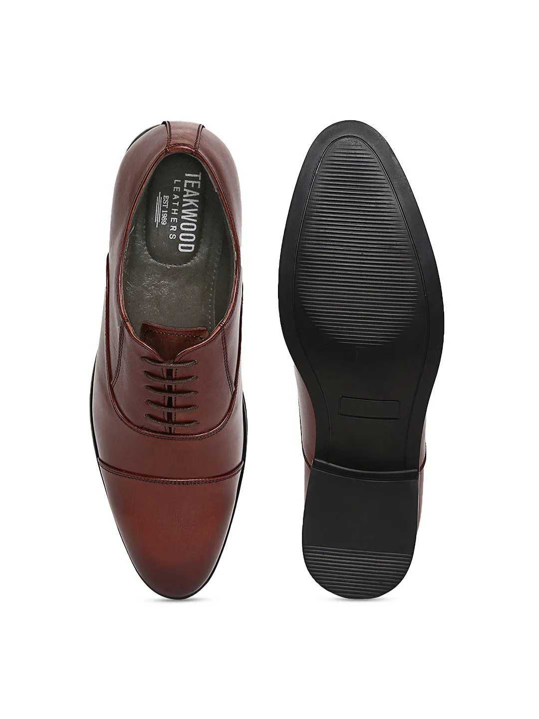 Teakwood Genuine Leather Brown Shoes