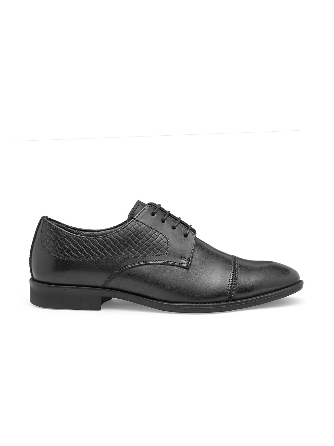 Teakwood Genuine leather Men Black  Formal Derby Shoes