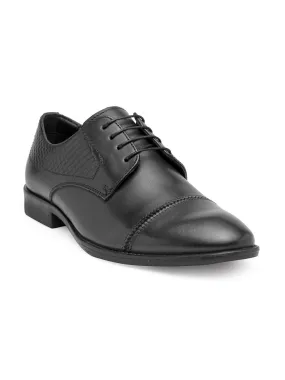 Teakwood Genuine leather Men Black  Formal Derby Shoes