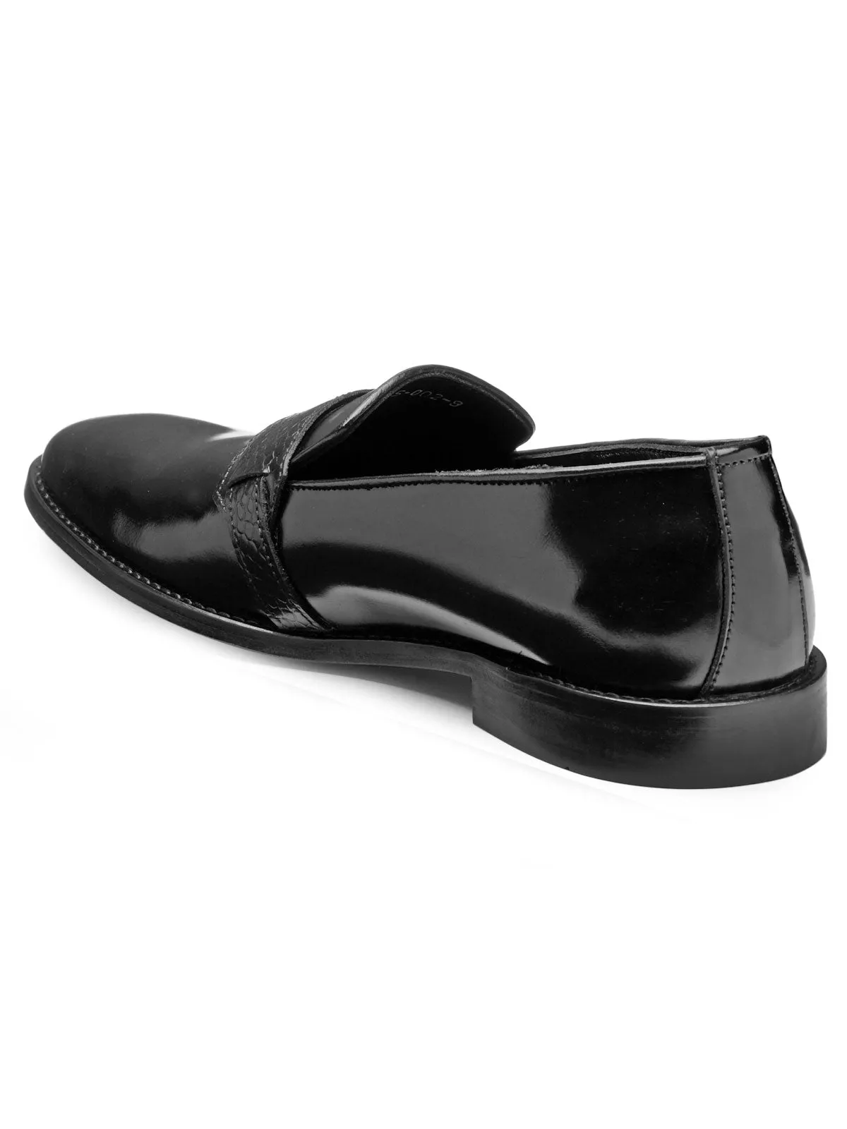 Teakwood Leather Men's Black Slip-ons Shoes