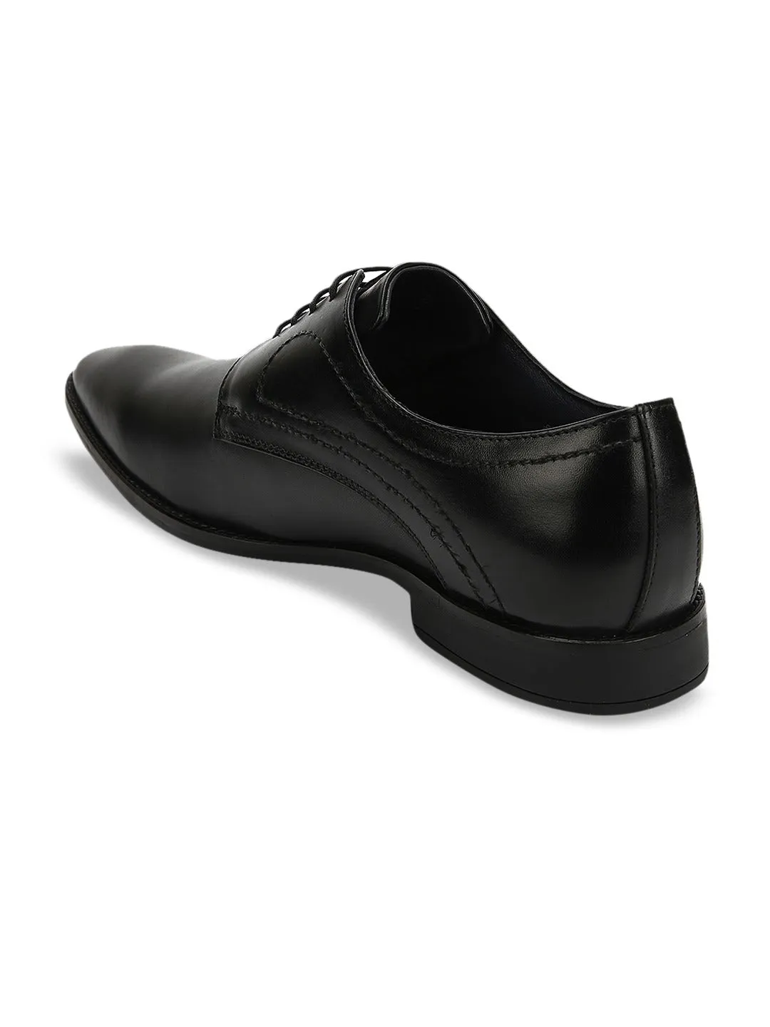 Teakwood Men Genuine Leather Black Solid Formal Derby