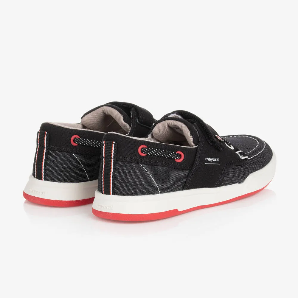 Teen Boys Black Velcro Trainers