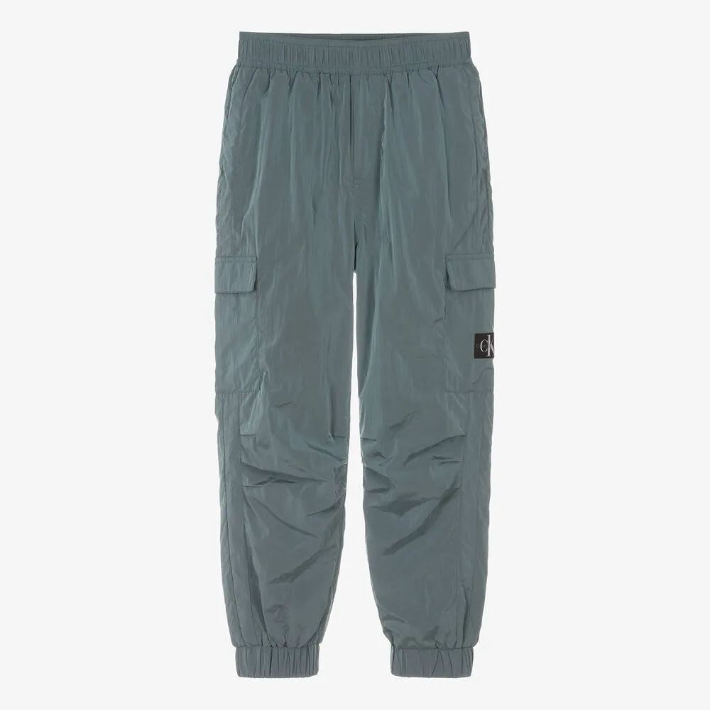 Teen Boys Blue Shell Cargo Joggers