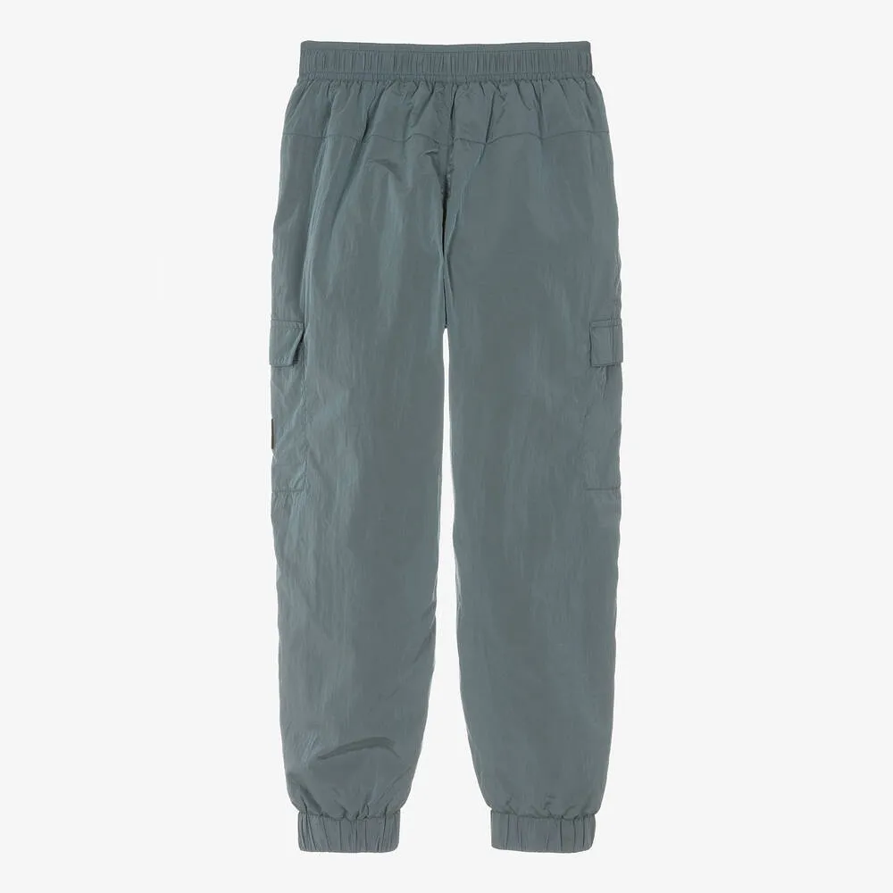 Teen Boys Blue Shell Cargo Joggers