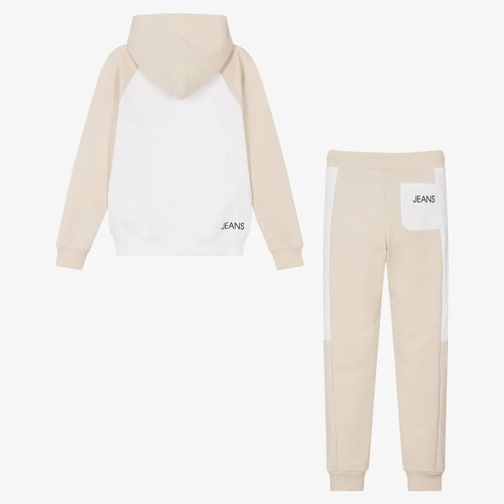 Teen Boys Ivory & Beige Tracksuit