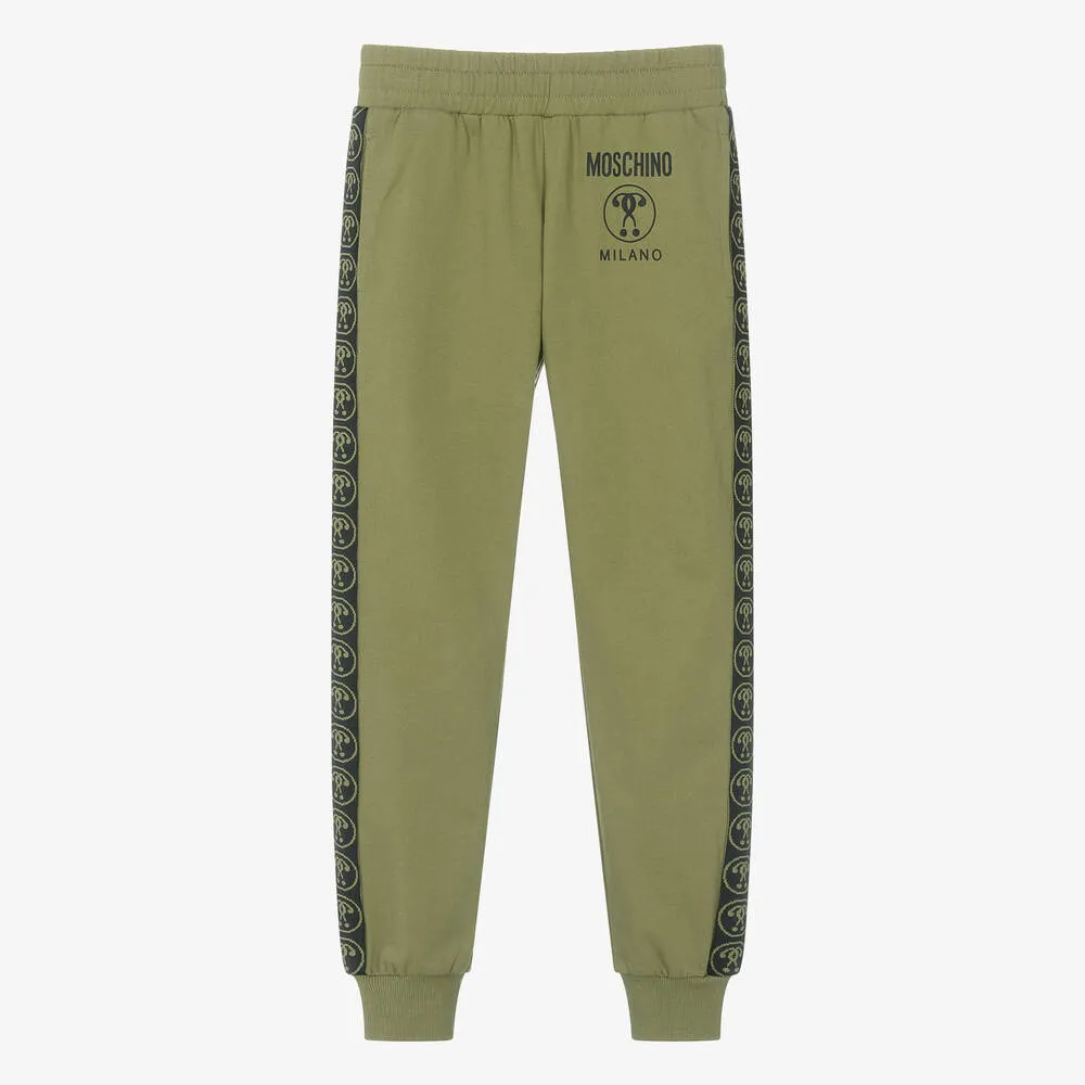 Teen Khaki Green Cotton Joggers