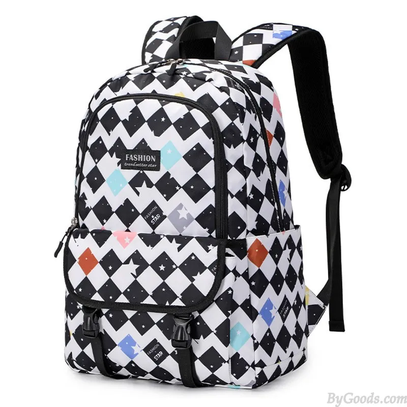 Teen Lightweight Backpack with Double Buckle Closure & Matching Lunch Tote - Water Resistant School Bookbags