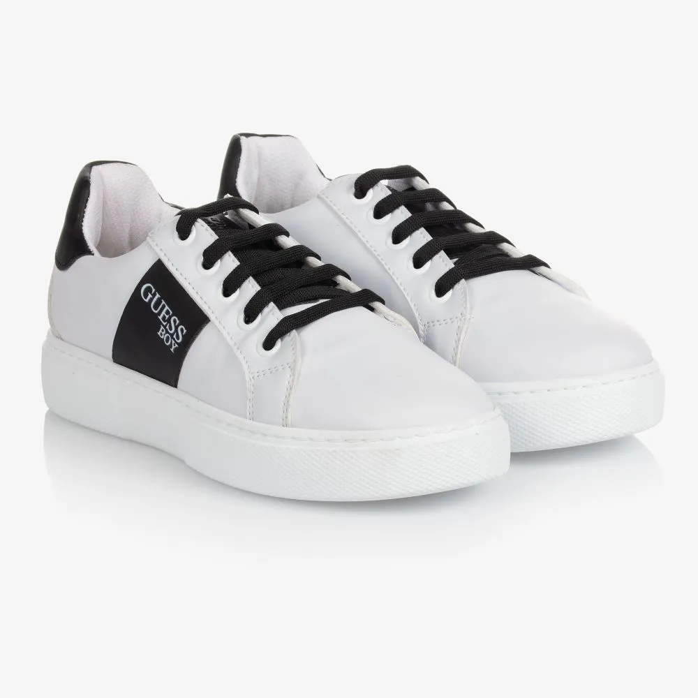 Teen White Lace-Up Trainers