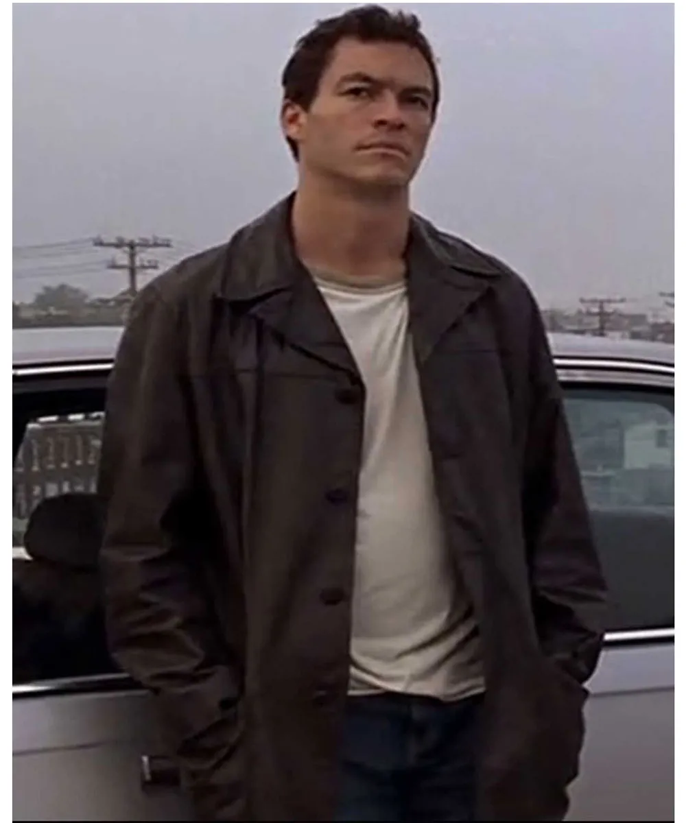 The Wire Dominic West Brown Leather Coat