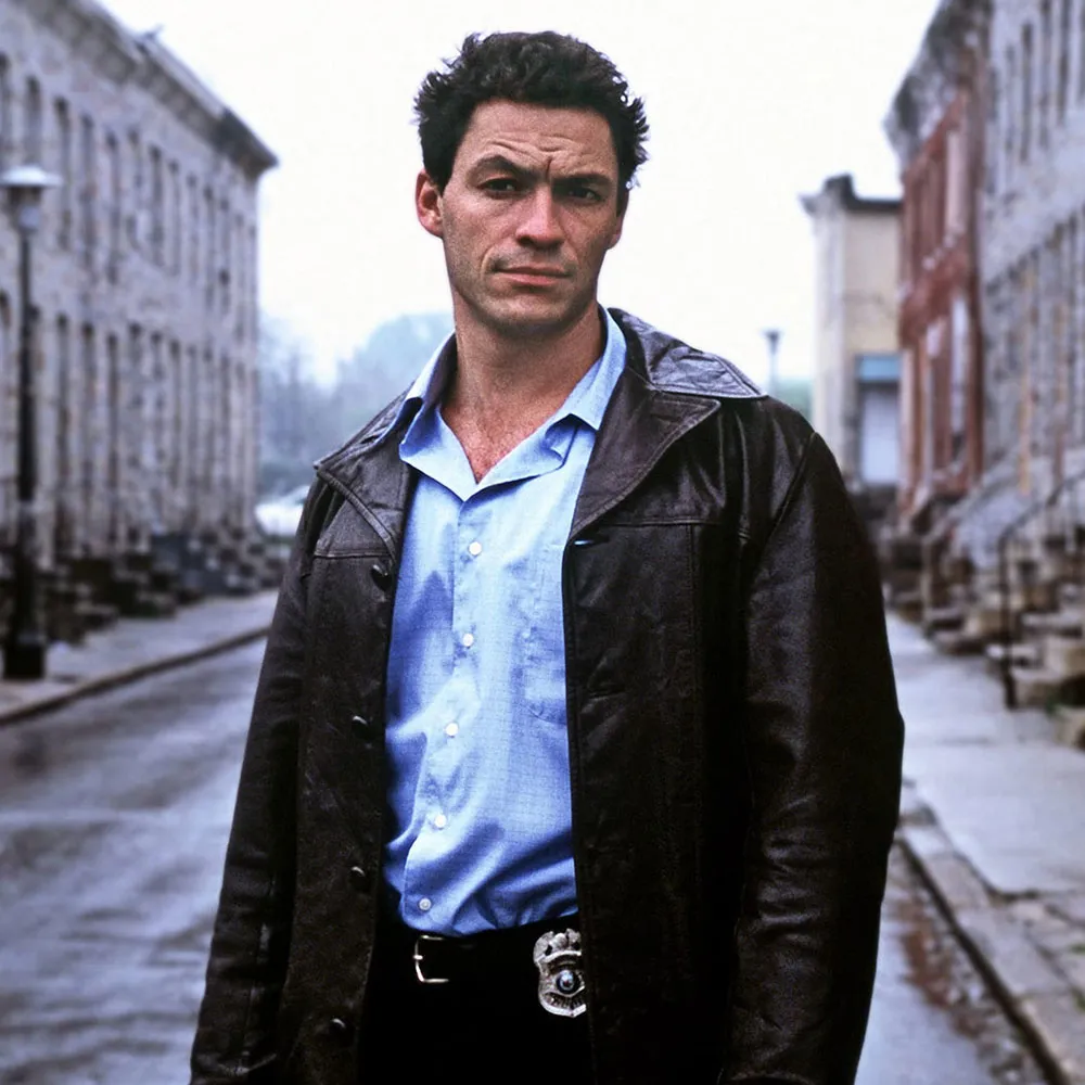 The Wire Dominic West Brown Leather Coat