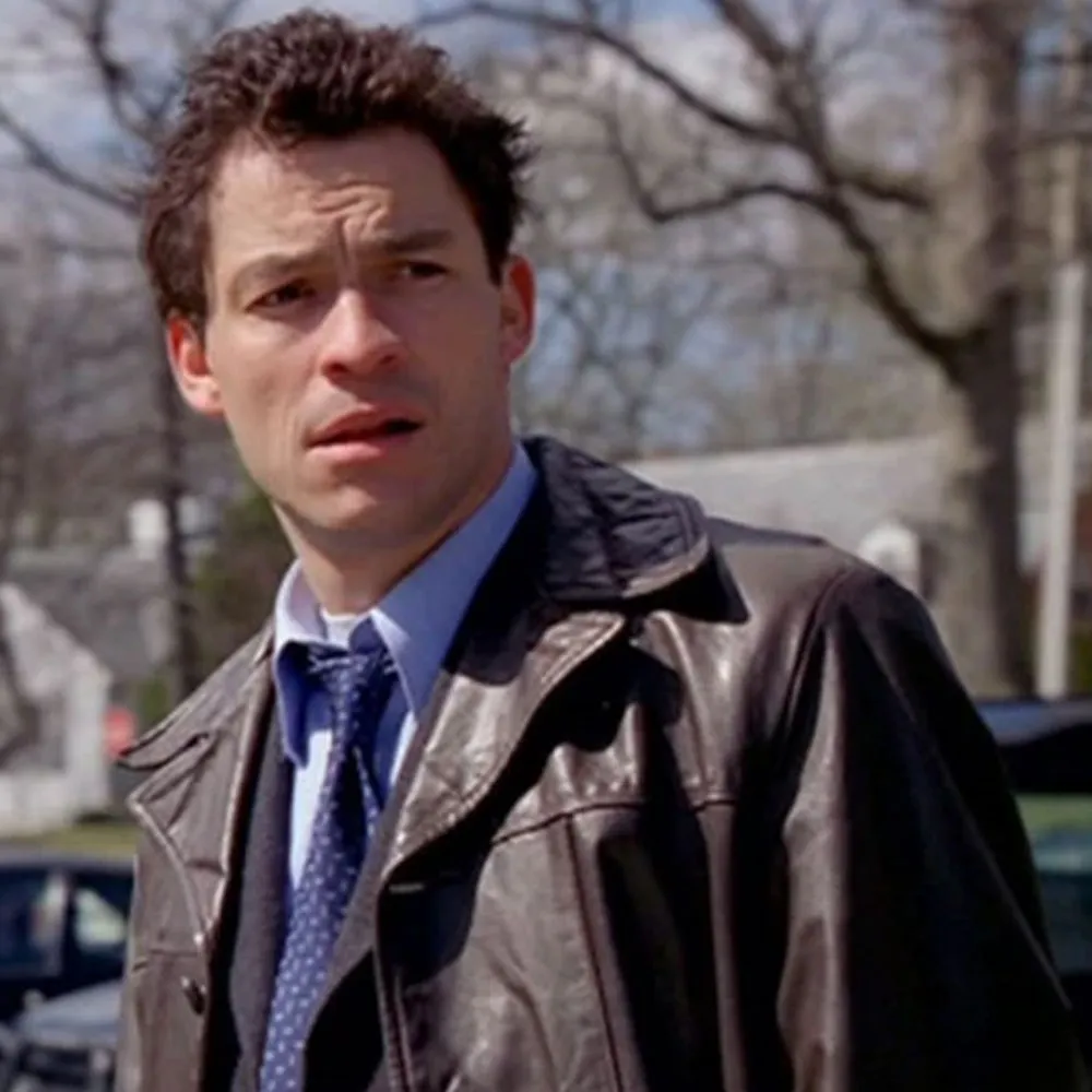 The Wire Dominic West Brown Leather Coat