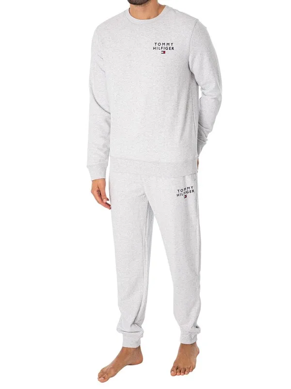 Tommy Hilfiger Lounge Embroidered Joggers - Ice Grey Heather