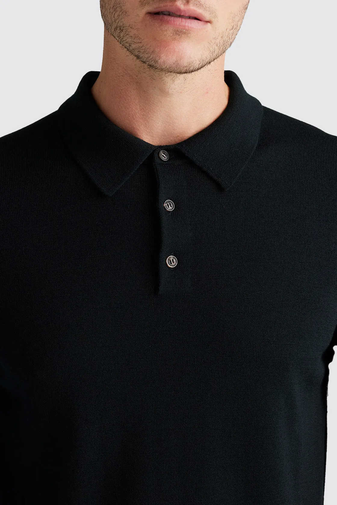 Toorallie Fine Knit Polo Black