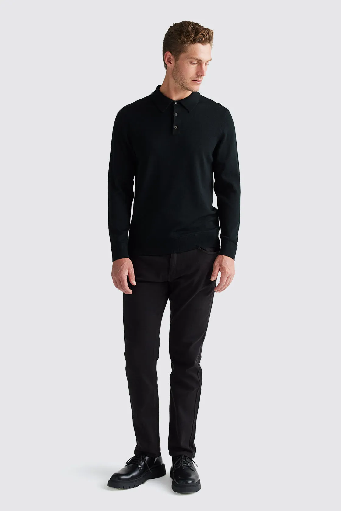 Toorallie Fine Knit Polo Black