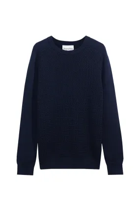 Toorallie Textured Stitch Knit Navy