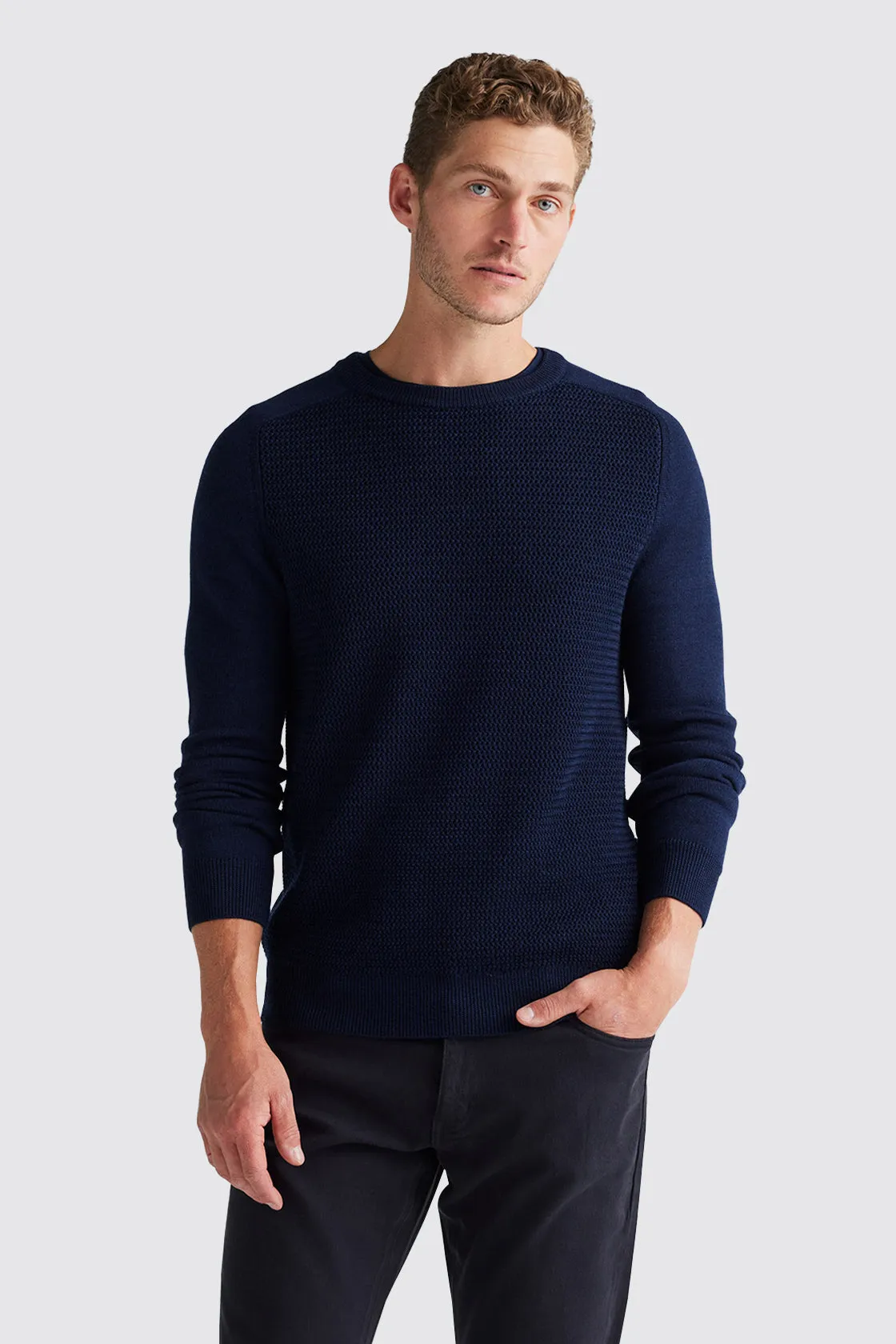 Toorallie Textured Stitch Knit Navy