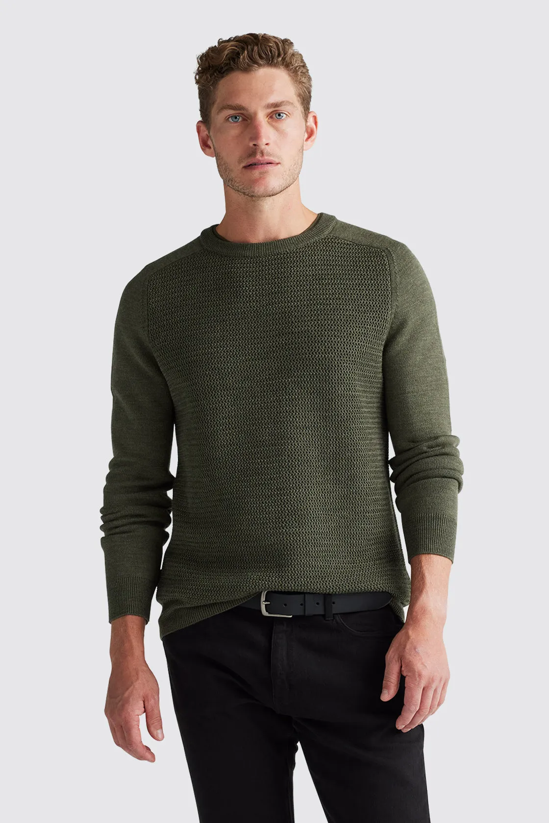 Toorallie Textured Stitch Knit Olive