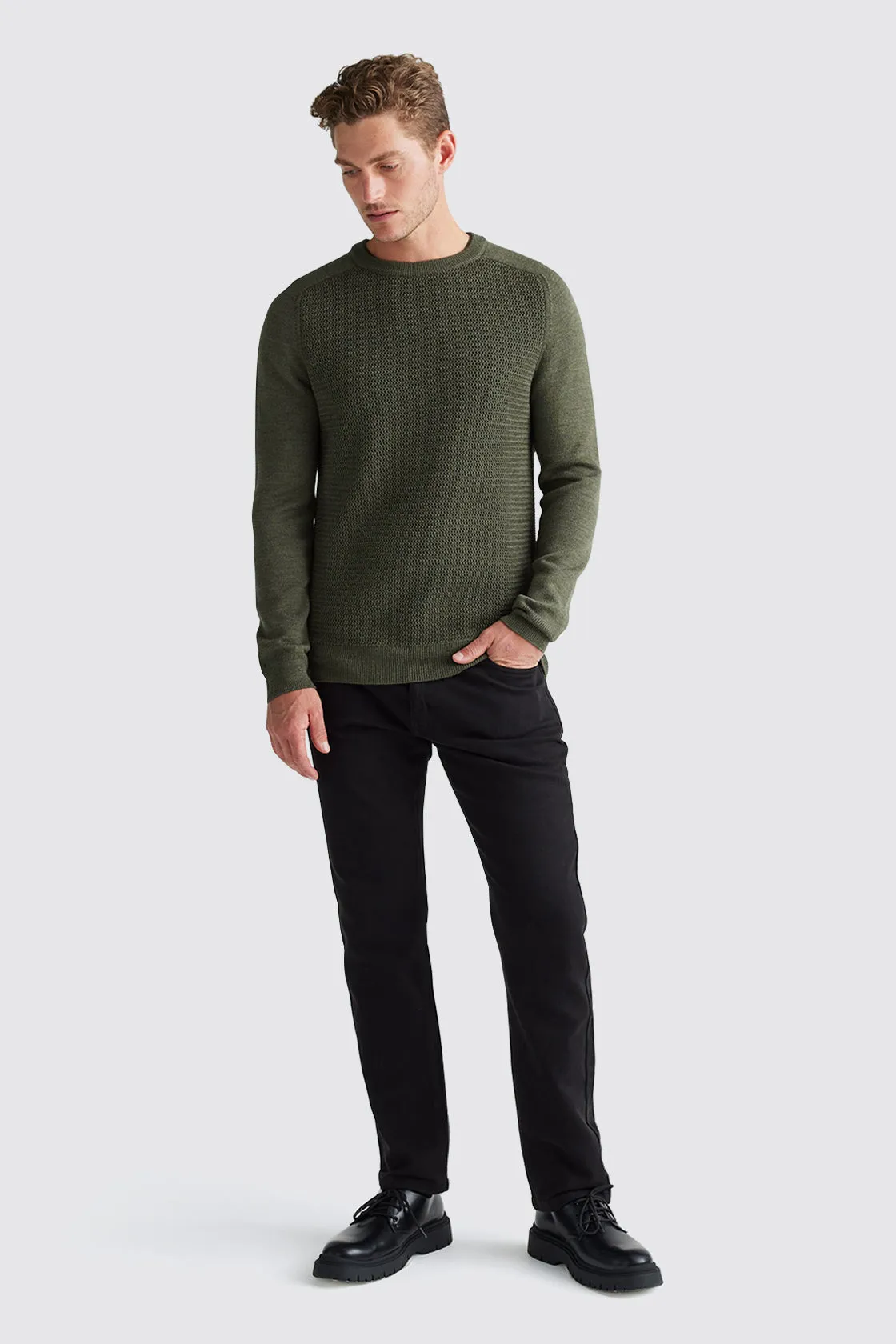 Toorallie Textured Stitch Knit Olive