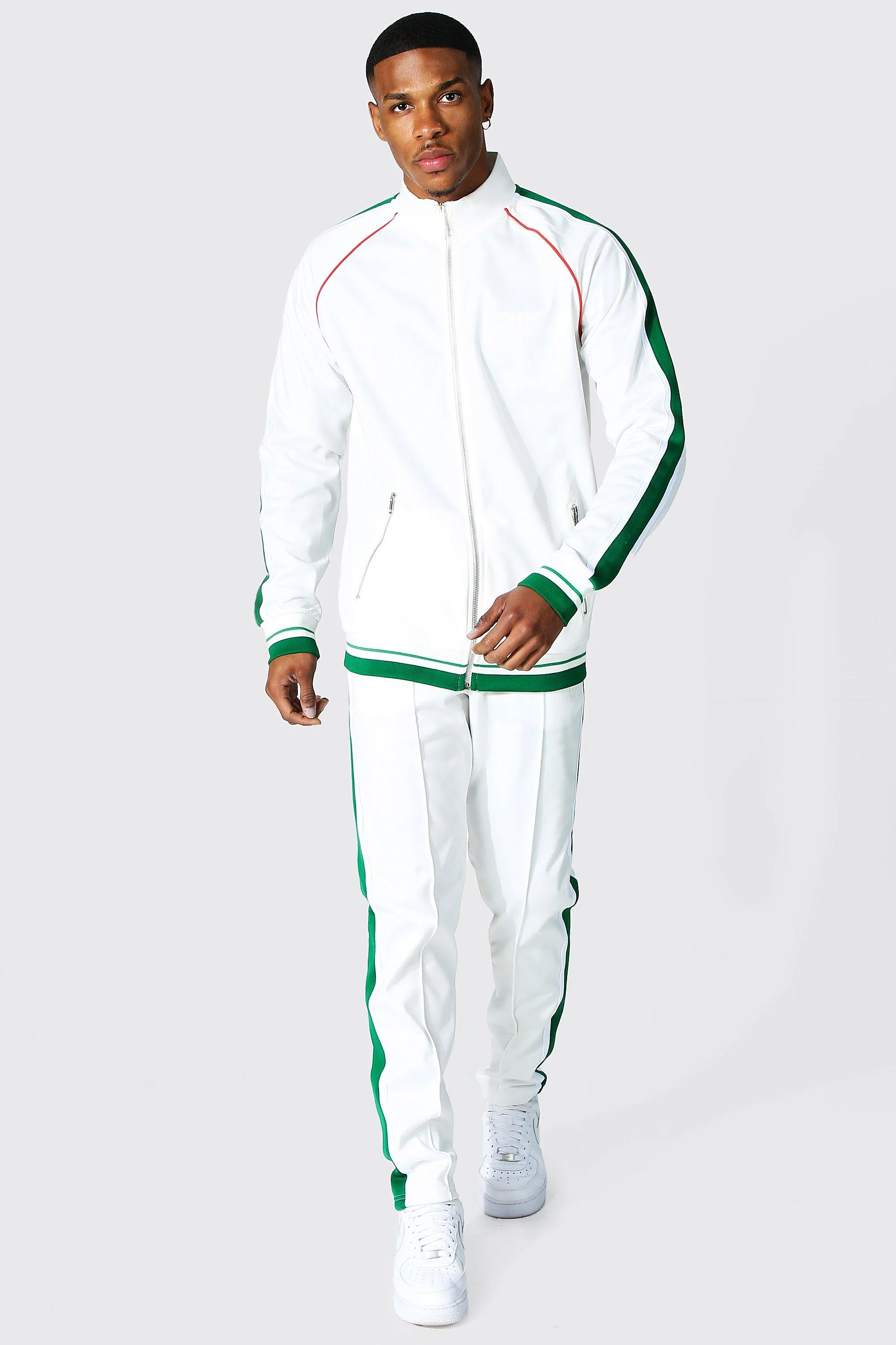 Tricot Funnel Neck Tracksuit With Side Tape