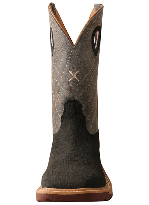 Twisted X Men's Alloy Toe Western Work Boot - CellStretch-Brown/Grey