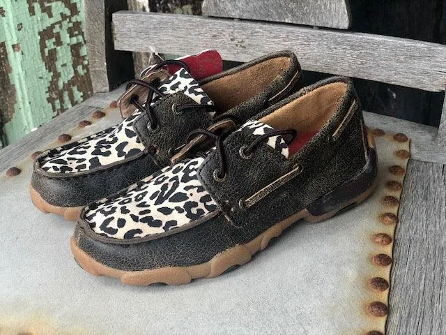 Leopard Print Youth Driving Moc - Twisted X YDM0028