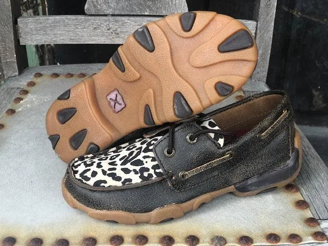 Leopard Print Youth Driving Moc - Twisted X YDM0028