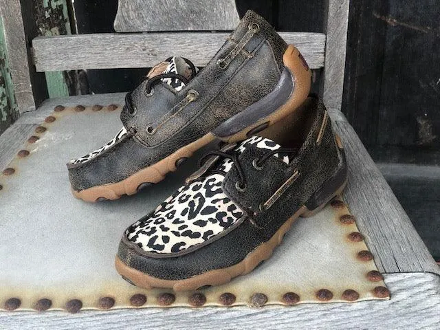 Leopard Print Youth Driving Moc - Twisted X YDM0028