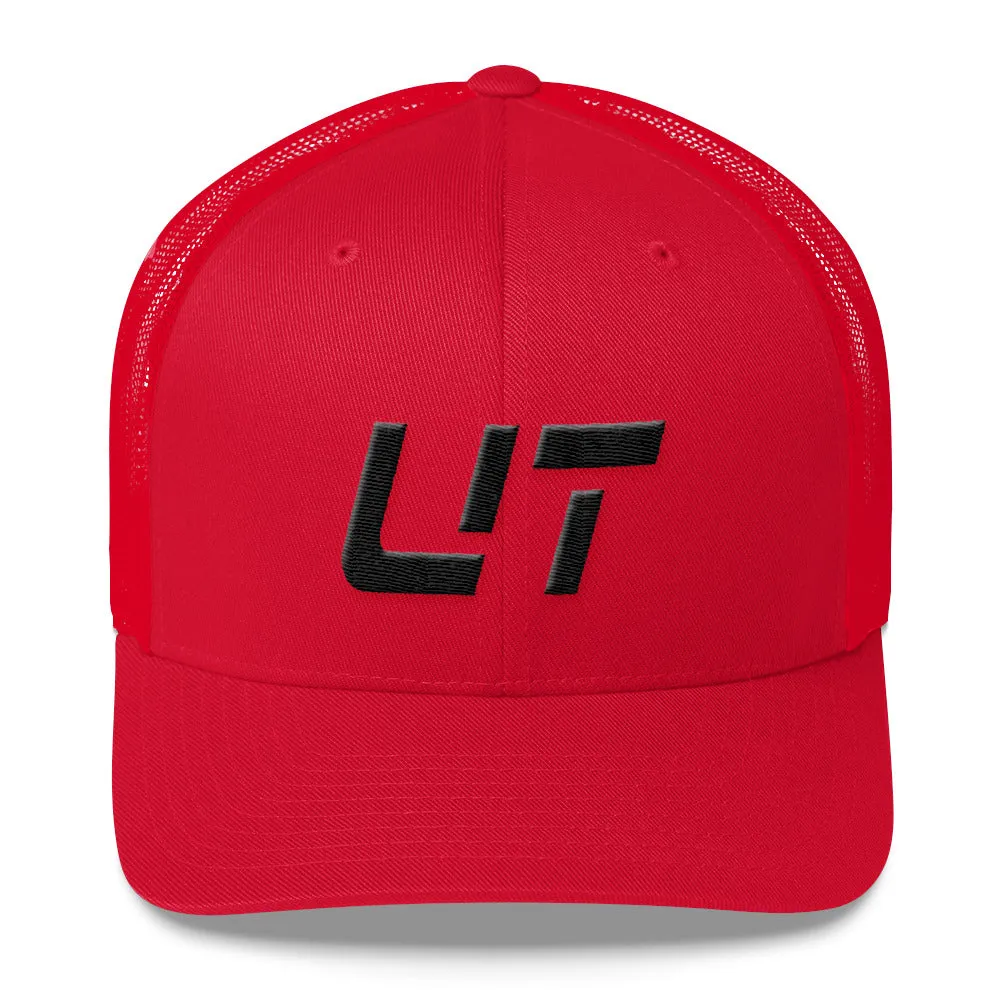 Utah Trucker Cap - Mesh Back Style - Black Embroidery - UT - Choose from Various Hat Colors