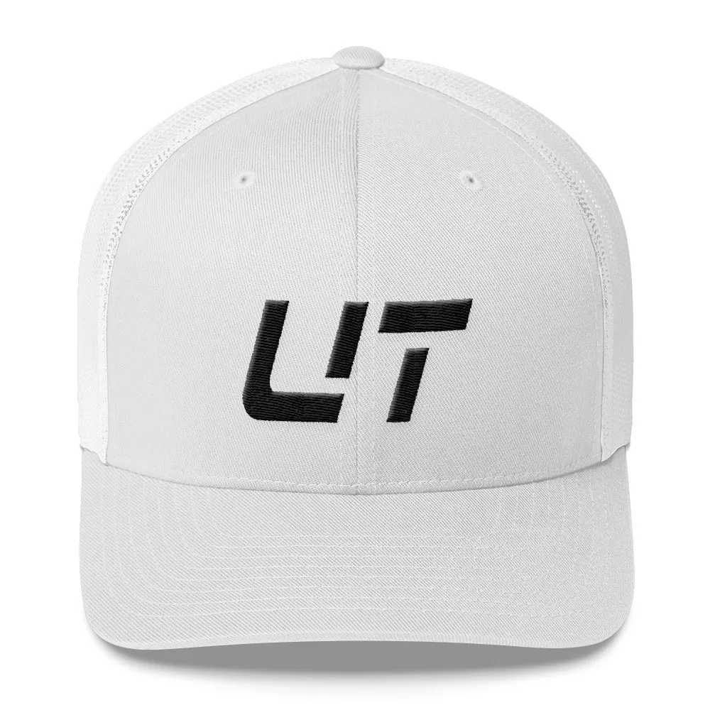 Utah Trucker Cap - Mesh Back Style - Black Embroidery - UT - Choose from Various Hat Colors