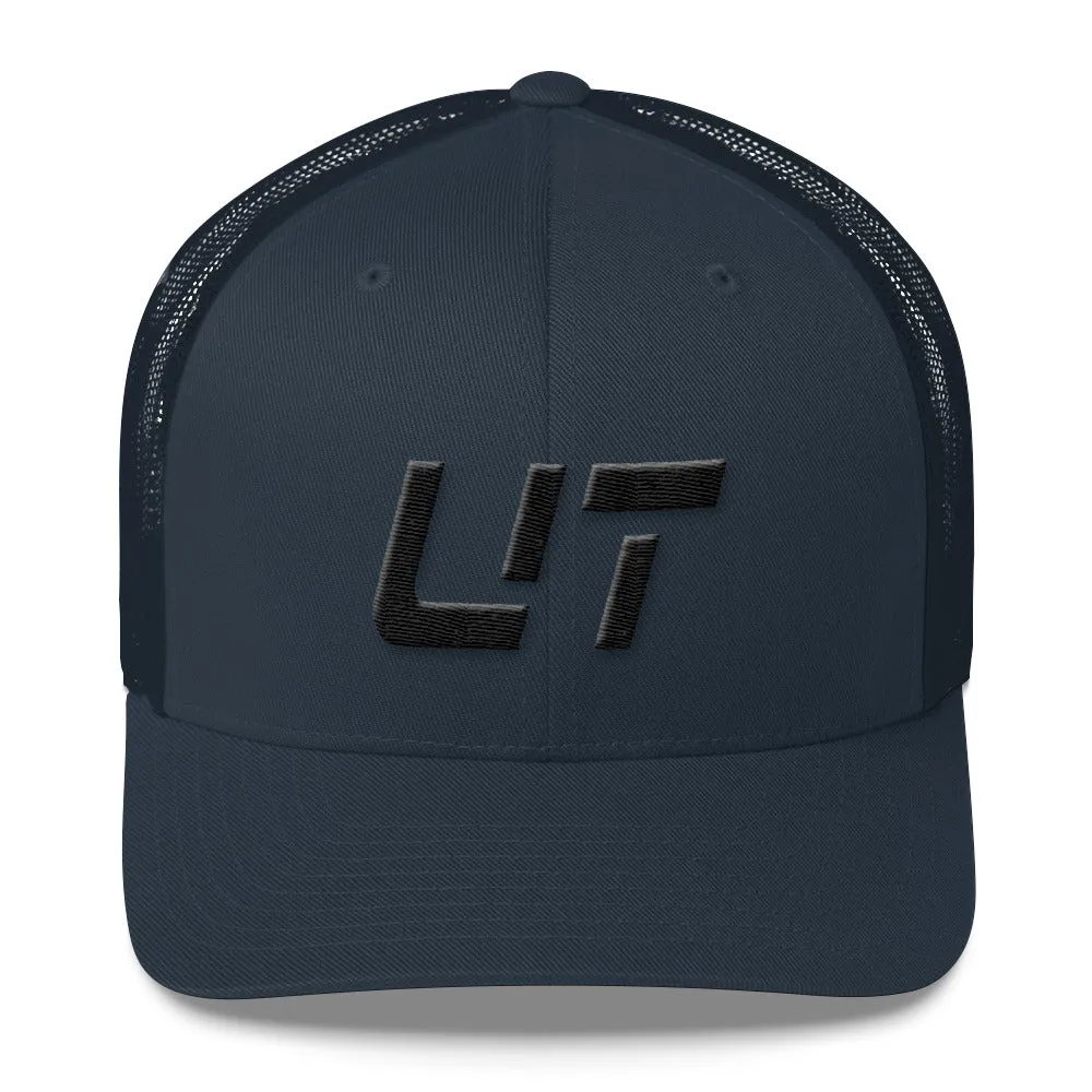 Utah Trucker Cap - Mesh Back Style - Black Embroidery - UT - Choose from Various Hat Colors