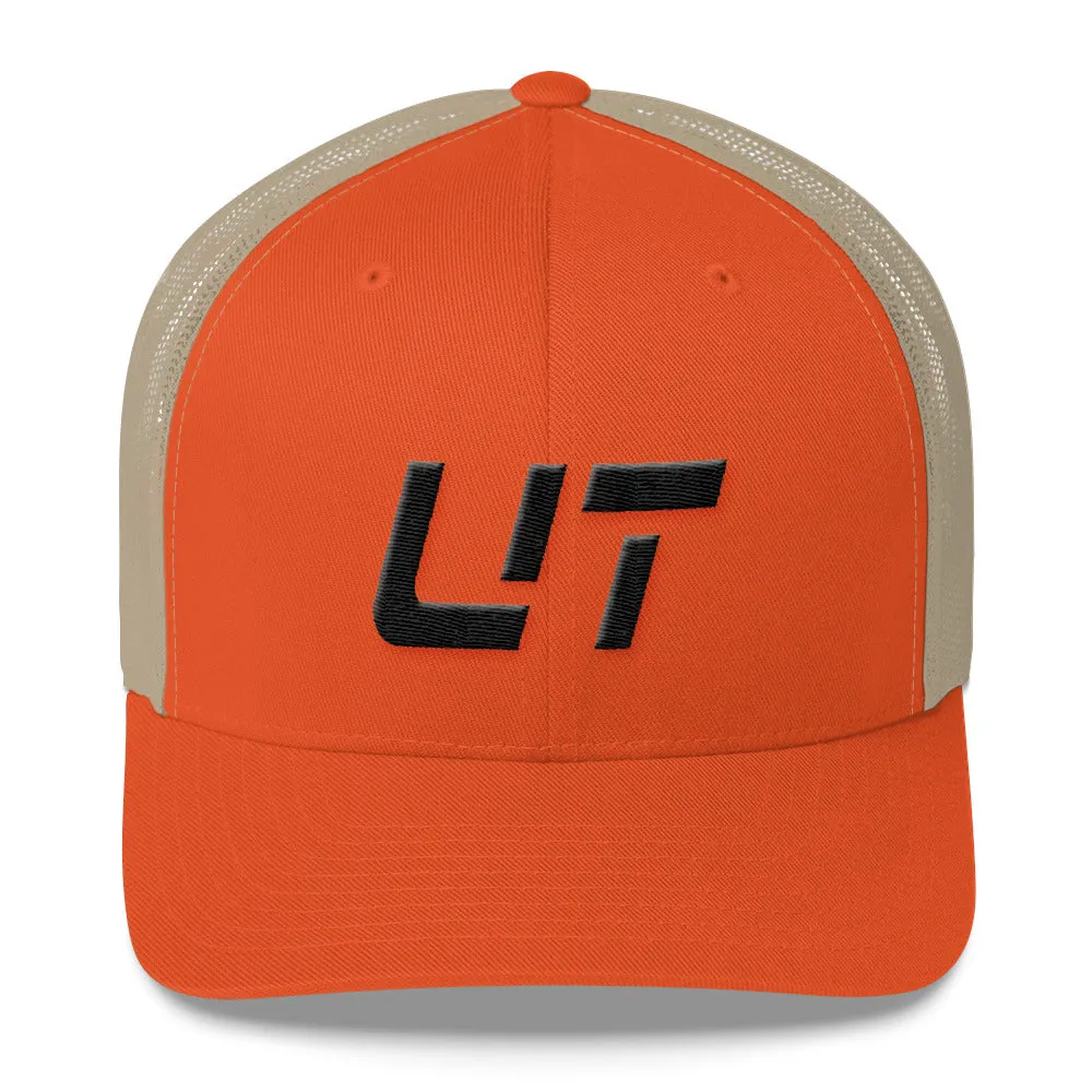 Utah Trucker Cap - Mesh Back Style - Black Embroidery - UT - Choose from Various Hat Colors