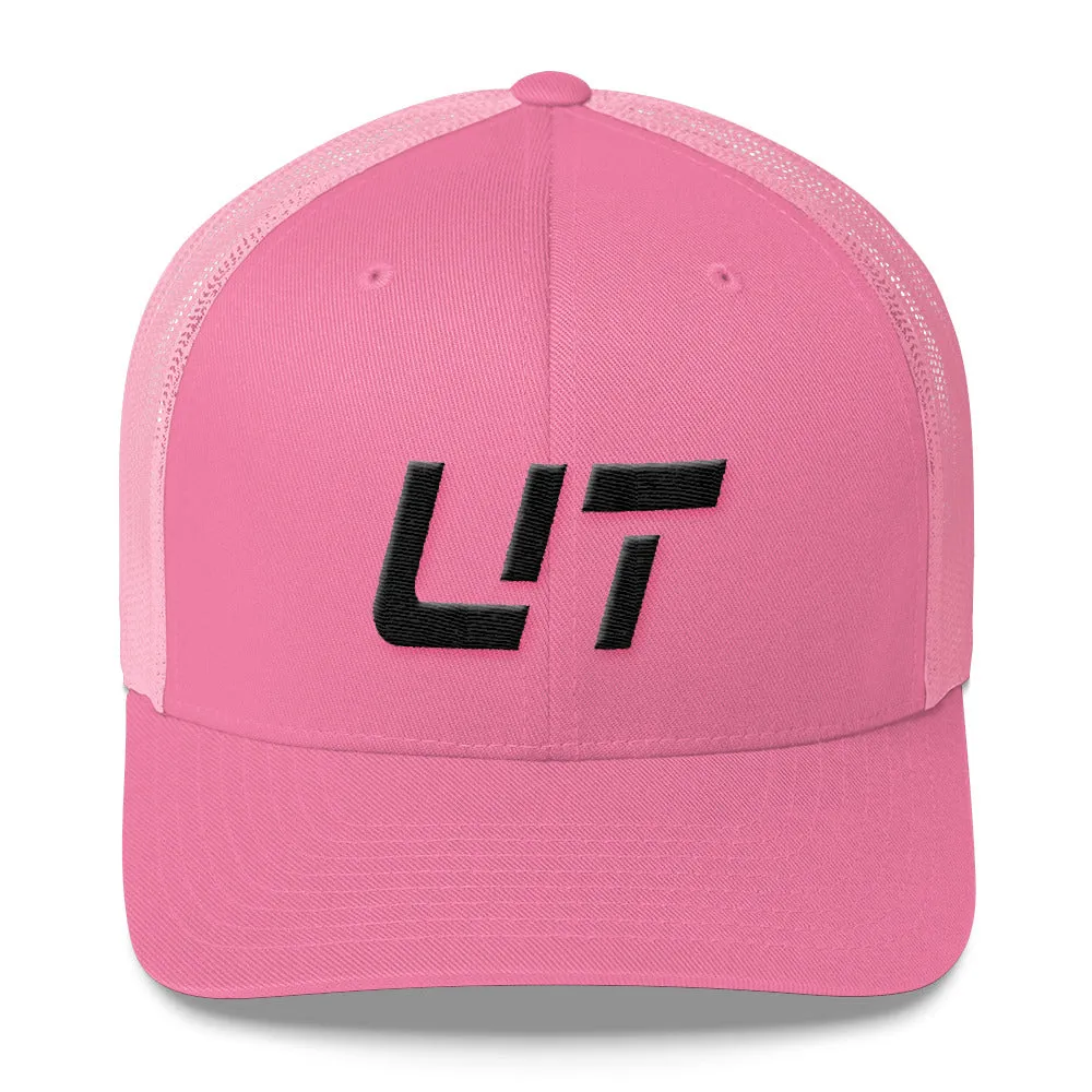 Utah Trucker Cap - Mesh Back Style - Black Embroidery - UT - Choose from Various Hat Colors