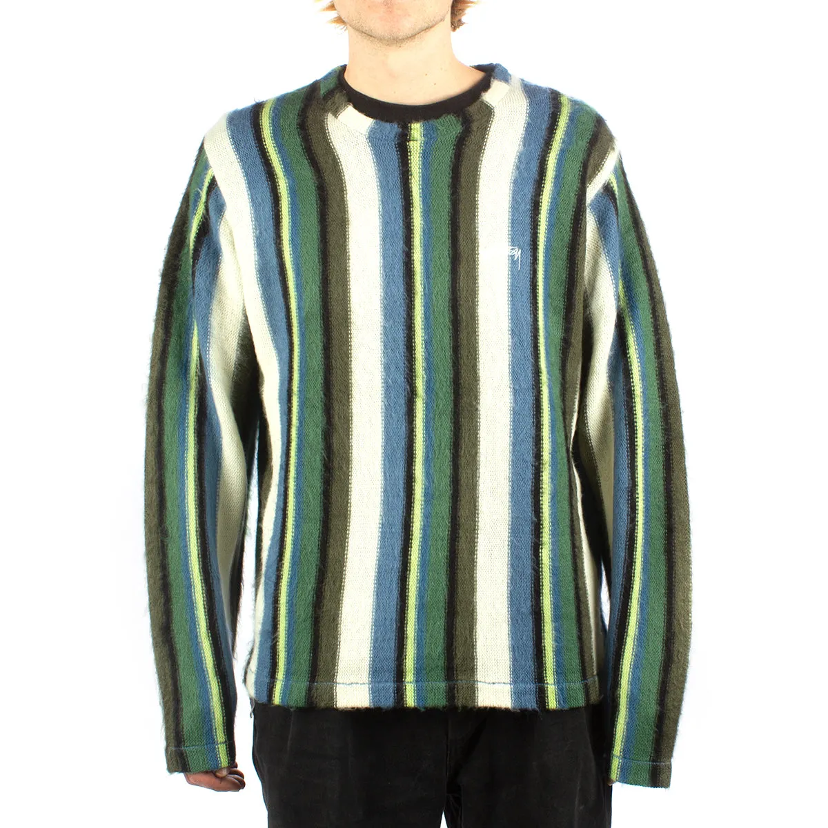 Vertical Stripe Knit Crew