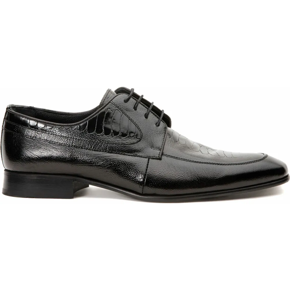 Vinci Leather The Martin Black Leather Derby Shoe (6055)