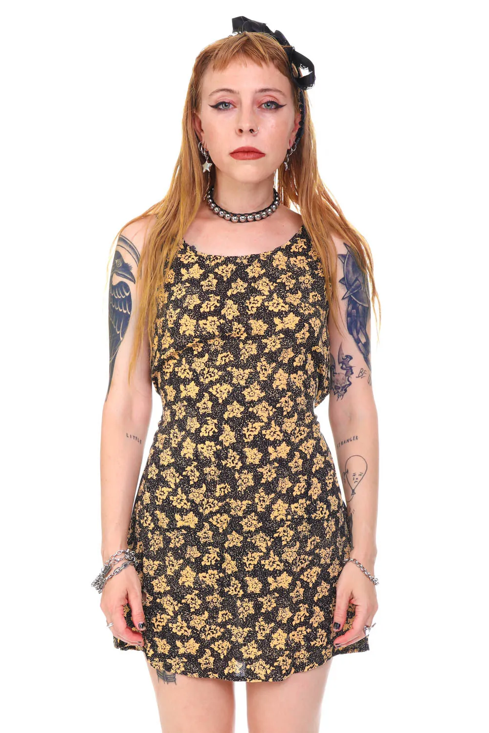 Vintage 90's Delicate Floral Tank Dress - XS/S