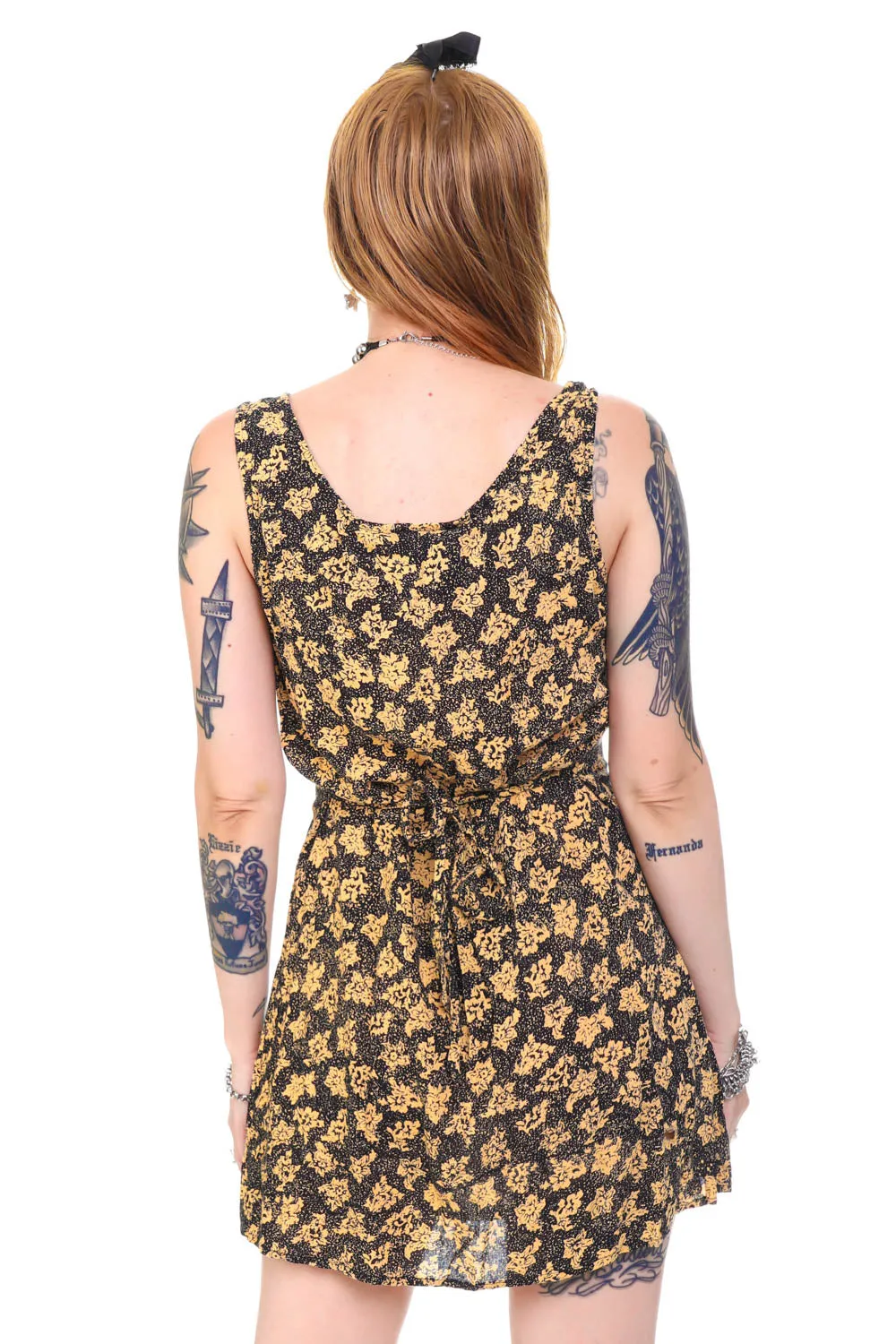 Vintage 90's Delicate Floral Tank Dress - XS/S