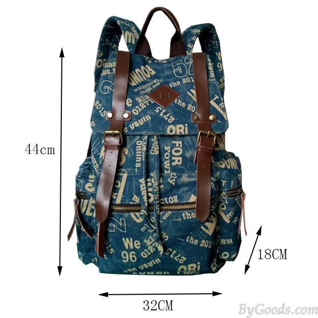 Vintage Outdoor Backpack Climbing Rucksack with Large Capacity, PU Leather Detail, Durable Canvas, School Bag