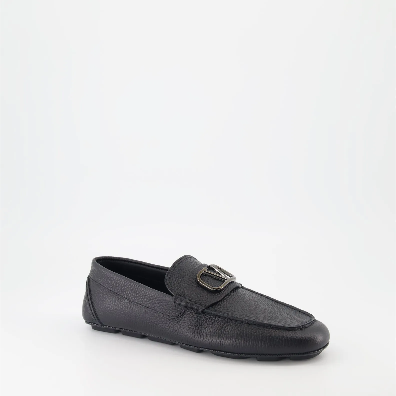 VLogo Leather Moccasins