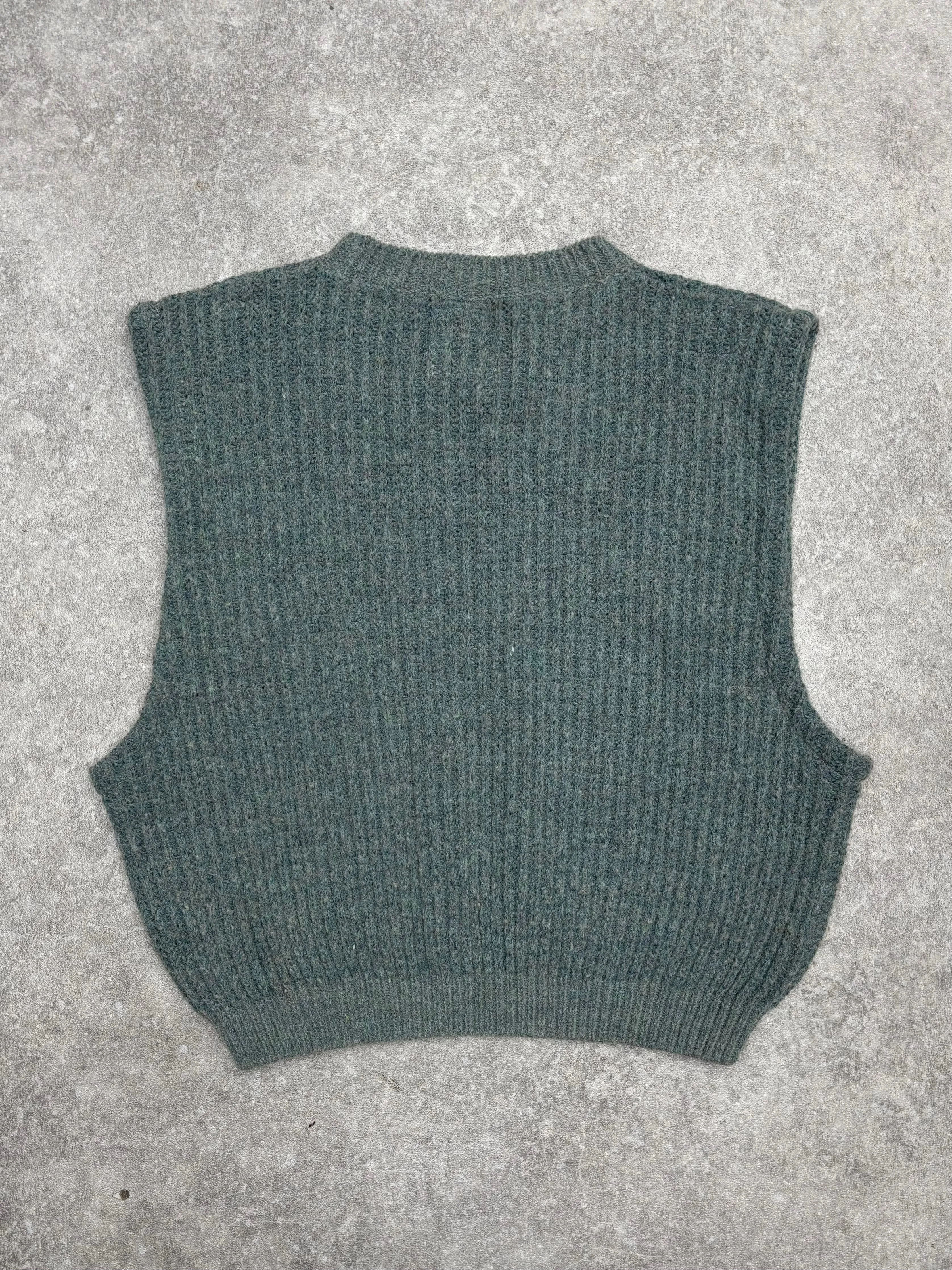 VT Rework: C.P. Company Logo Sleeveless Cable Knit Sweater