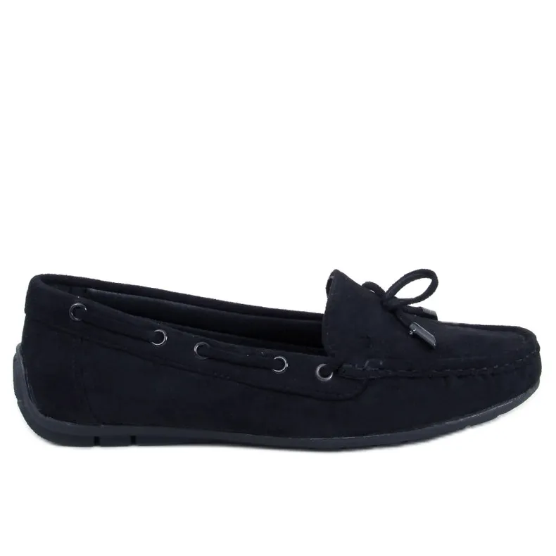 Black suede moccasins by Wards