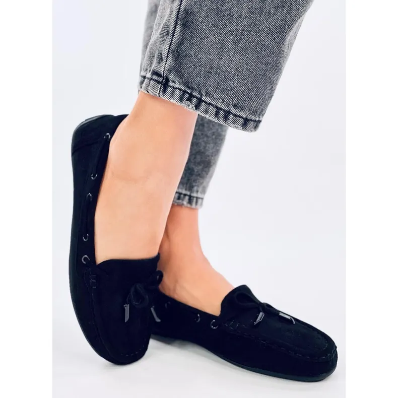 Black suede moccasins by Wards