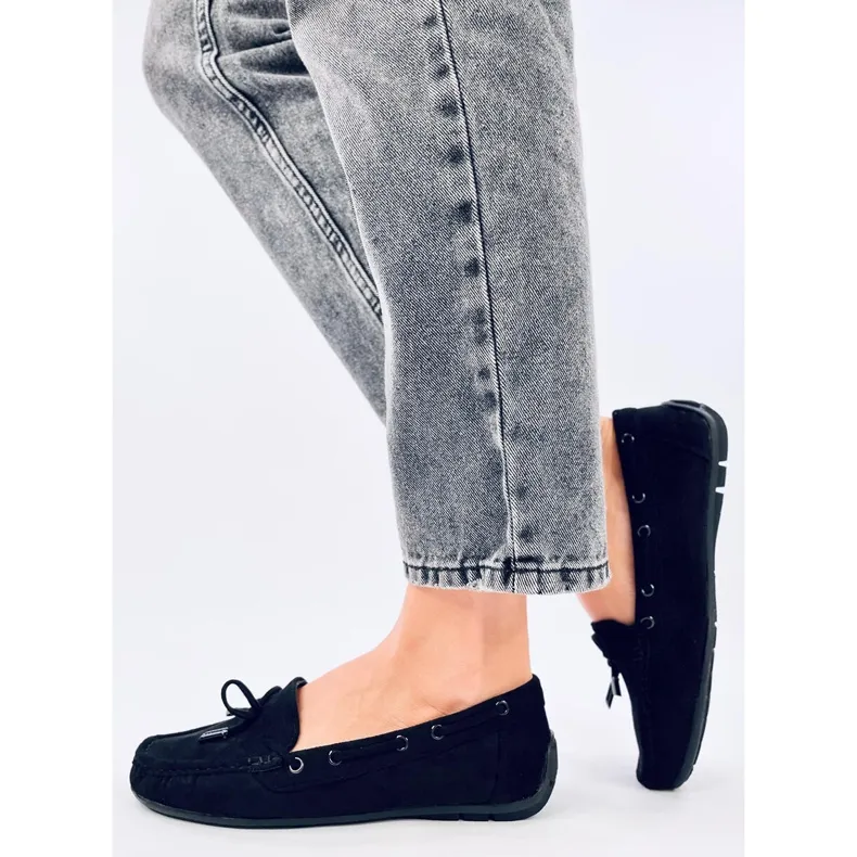 Black suede moccasins by Wards