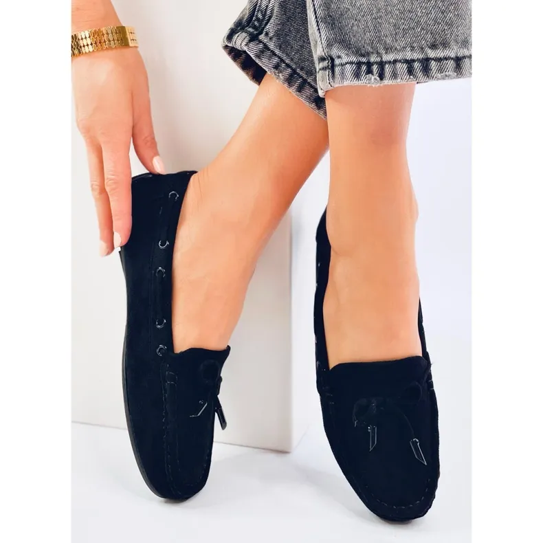 Black suede moccasins by Wards