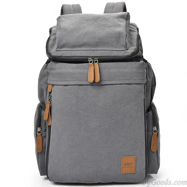 Washed Canvas Travel Backpack with Large Capacity and Vintage Style