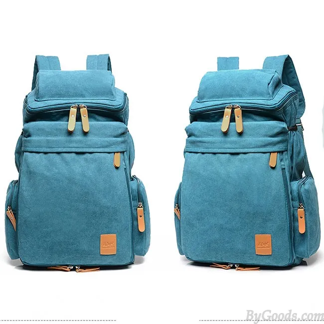 Washed Canvas Travel Backpack with Large Capacity and Vintage Style