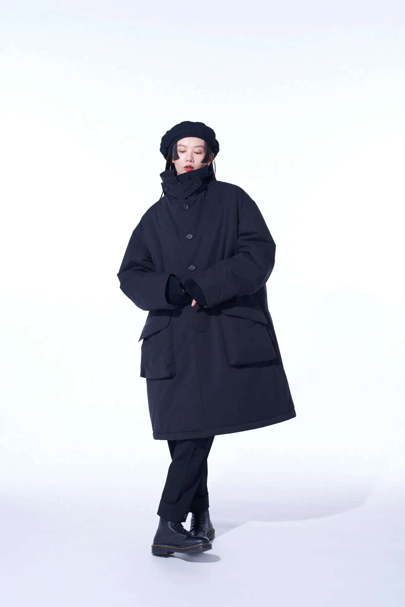 WATER-REPELLENT STRETCH TAFFETA PUFFER COAT