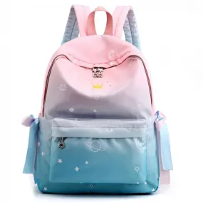 Waterproof Starry Sky Dolphin Girls School Backpack Junior Gradient